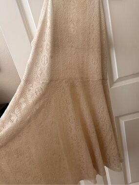 Mossimo Supply Co. Beige Lace Midi Flare Dress